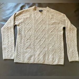 Halogen Women's Diagonal Cable Knit Crewneck Sweater